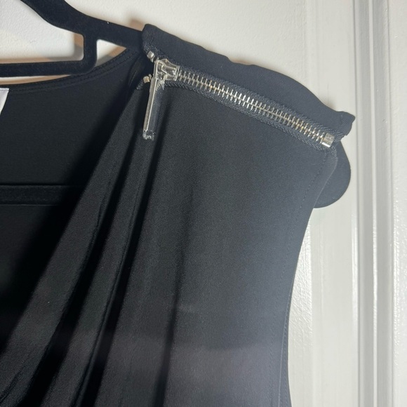Carmen Marc Valvo Black Drape Front Sleeveless Zipper Shoulder New NWT Large - Picture 7 of 10